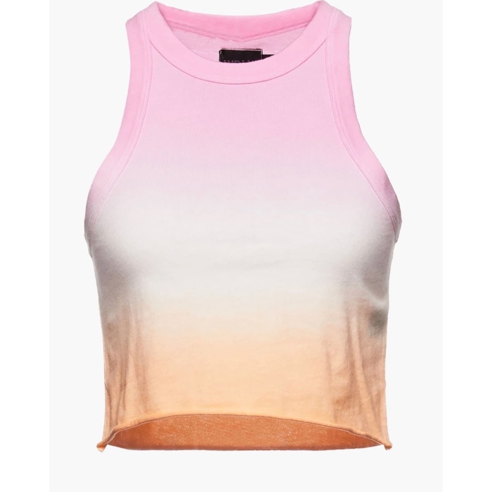 WSLY The Weekend Cropped  Degrade Organic Cotton Jersey Tank Pink Size XL
